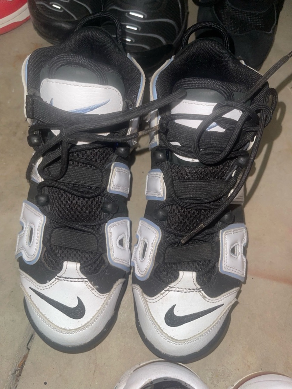 Nike Kids Black and White Swoosh Lace-Up Sneakers